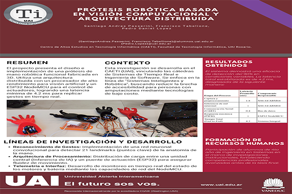 Prótesis Robótica Basada en Visión Computacional y Arquitectura Distribuida